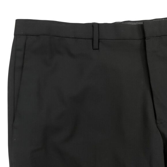 Banana Republic Pants Mens 35x30 Black Classic Fit Flat Front Wool Blend Office - Picture 3 of 12